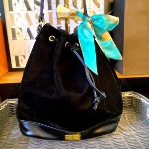 $75 Carolina Herrera Velour Bucket Bag